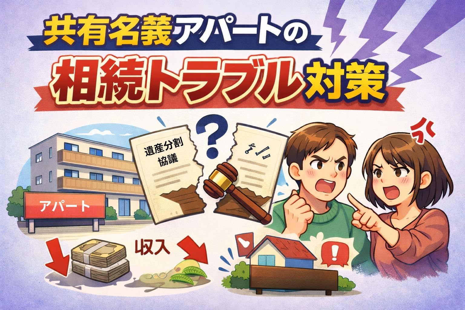 共有持ち分のアパートの売却で揉めている子供たち