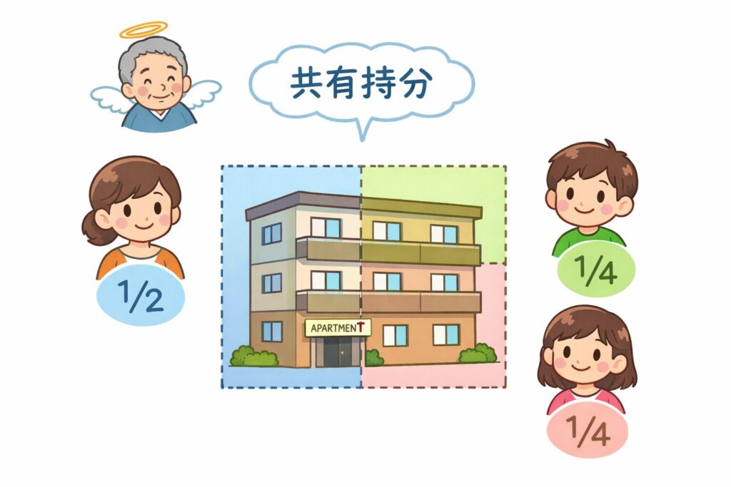 アパートの共有持ち分のイラスト